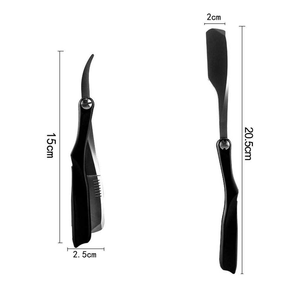 10-Pack Stainless Steel Straight Razor Blades - Professional Barber Shaving Razor for Beard, Face, Underarm & Body Hair Removal - Durable Spring Style Eyebrow Shaper for Men & Women - Perfect for Home Grooming & Salon Use