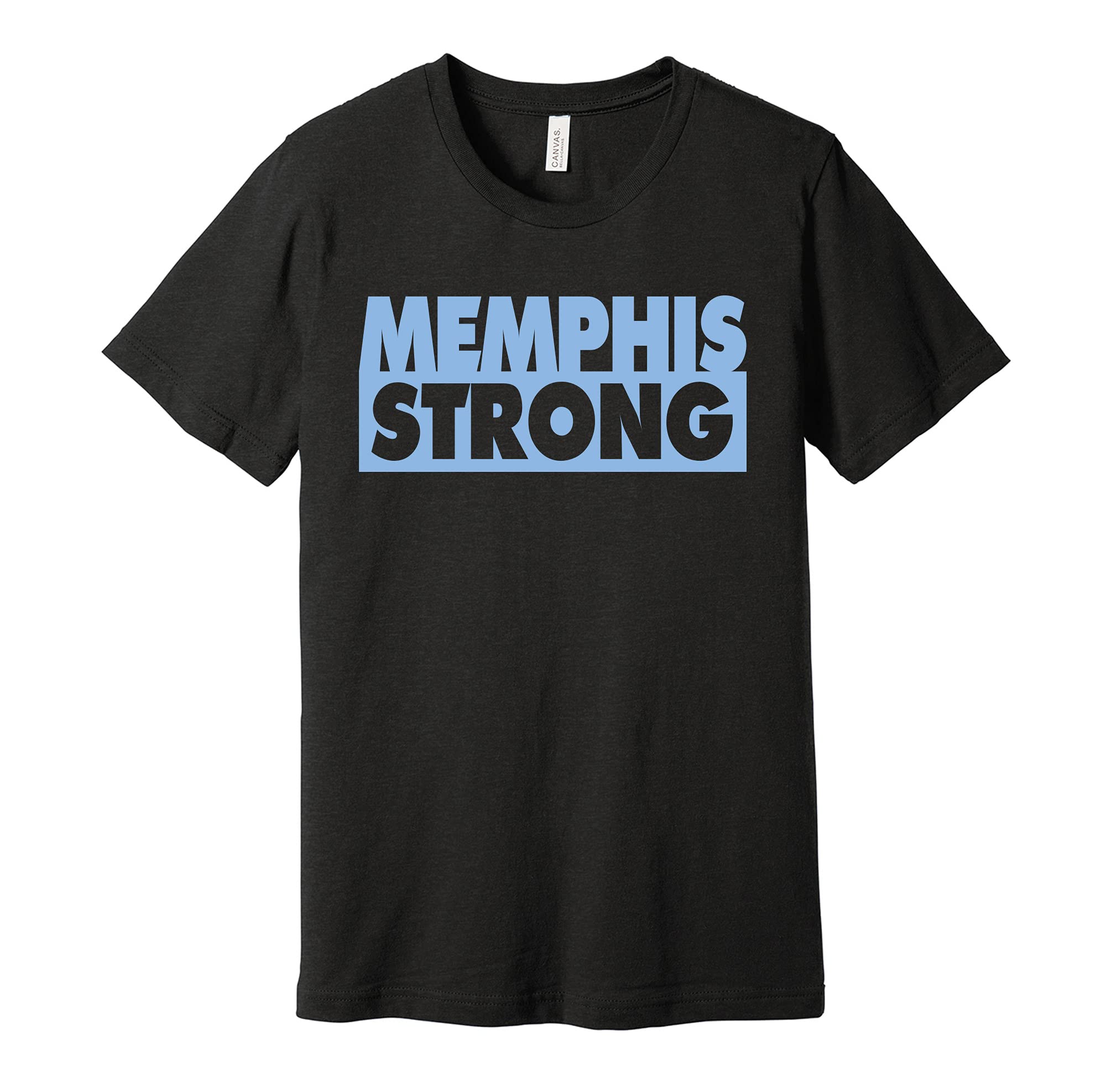 Memphis Strong Pride Shirt - Navy & Light Blue Graphic Tee - Death Ray Prints - Show Your Memphis Pride for Casual Wear & Local Support