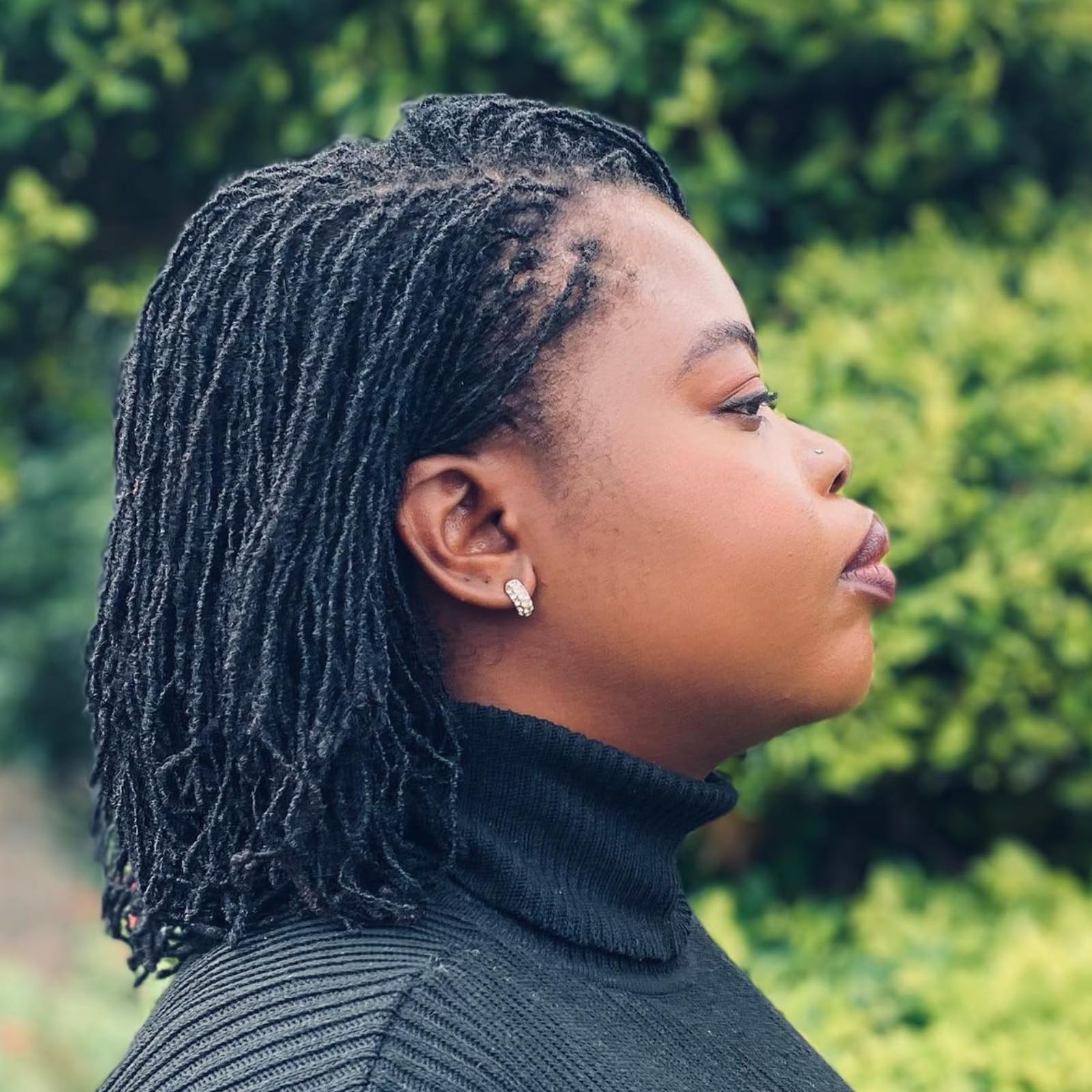12 Inch 60 Strands 0.2cm Width 100% Human Hair Loc Extensions - Natural Black Handmade Dreadlocks for Women Men & Kids | Permanent Real Human Hair | Dye Bleach Curl & Twist Safe | Perfect for Daily Wear, Parties & Protective Styles