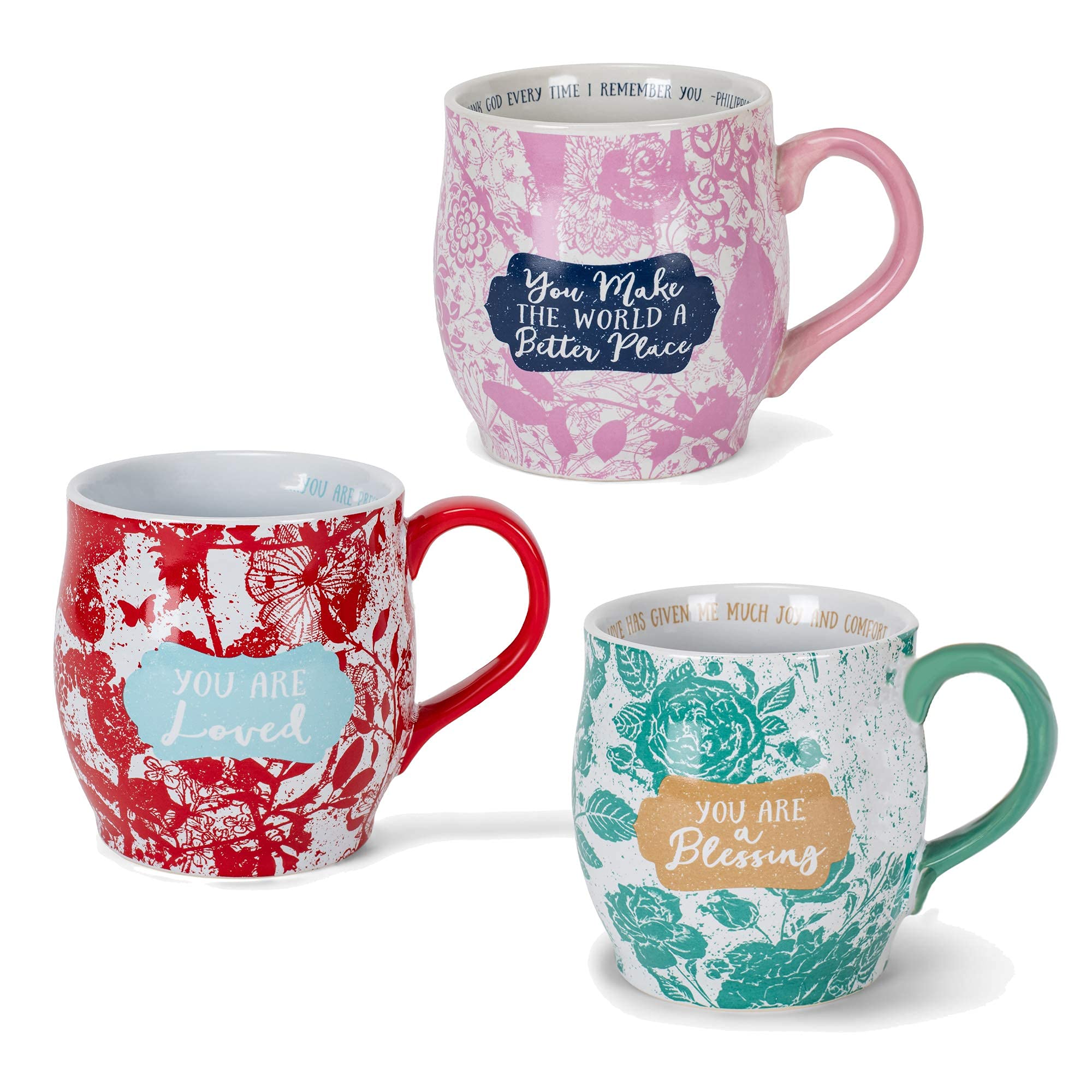 Inspirational Christian Coffee Mug - 13oz Ceramic Floral Design with Uplifting Affirmations - Perfect for Daily Devotion, Prayer & Bible Study