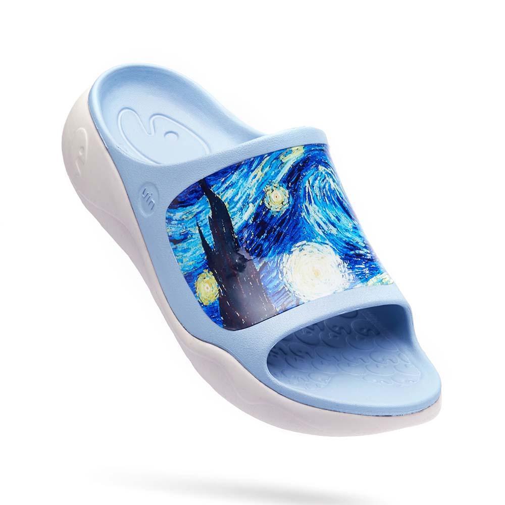 Starry Night Ibiza Slides for Women - Comfortable Summer Sandals with Glitter Design - Perfect for Beach, Pool, and Casual Outings