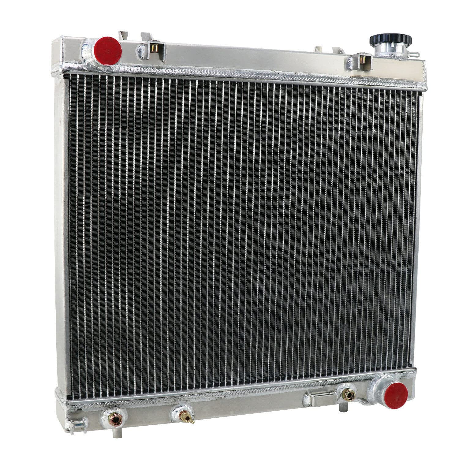 AlloyWorks 3-Row Aluminum Radiator with Shroud Fan & Relay Kit - Compatible with 2005-2011 Dodge Dakota & Mitsubishi Raider 3.7L 4.7L V6 Engines - Heavy Duty Cooling Upgrade for Off-Roading, Towing & High-Performance Driving