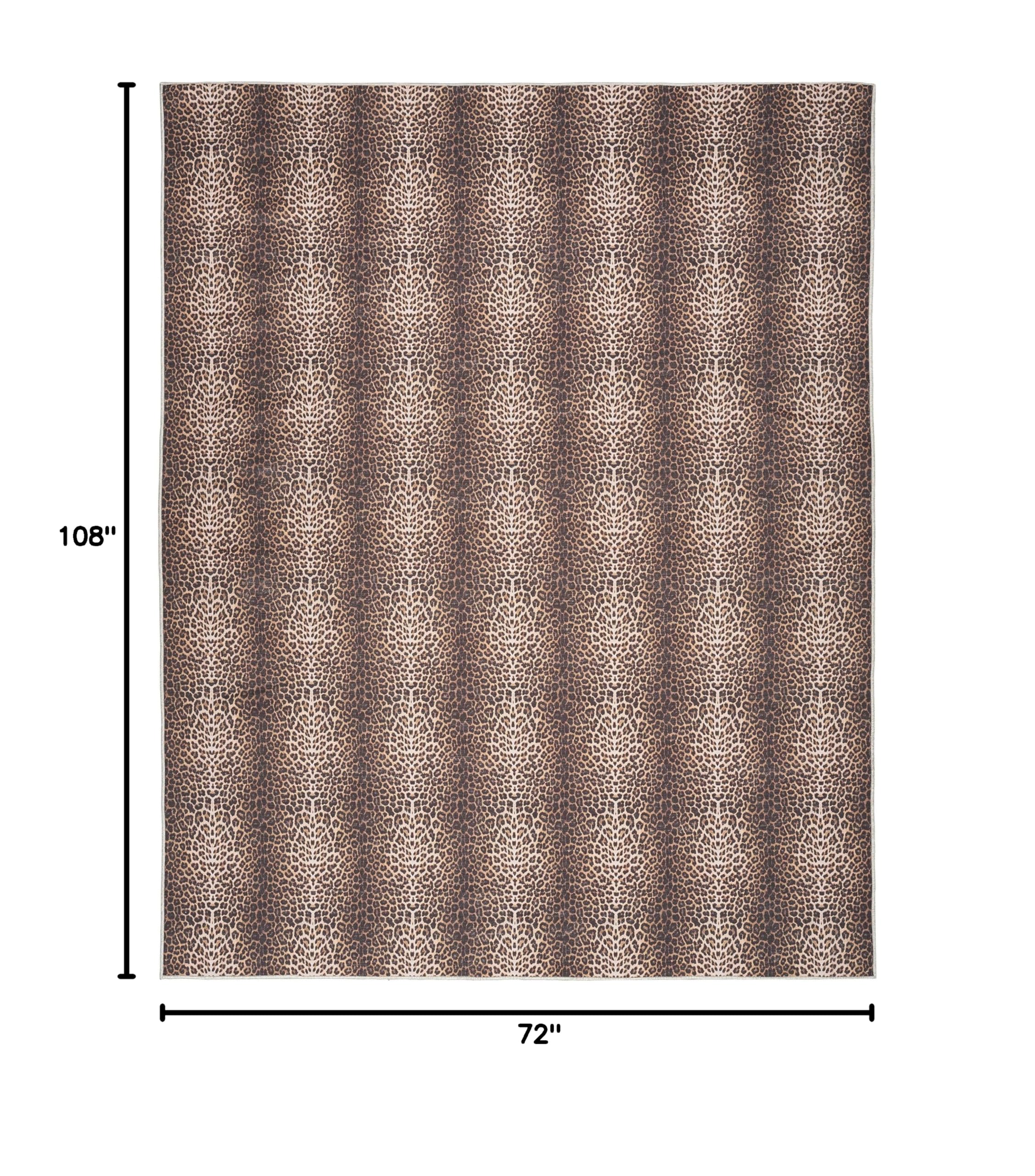 Nourison Washable Leopard Print 6' x 9' Area Rug - Easy Clean, Non-Shedding, Stain Resistant | Perfect for Bedroom, Living Room, Dining Room & Kitchen Decor (6x9)