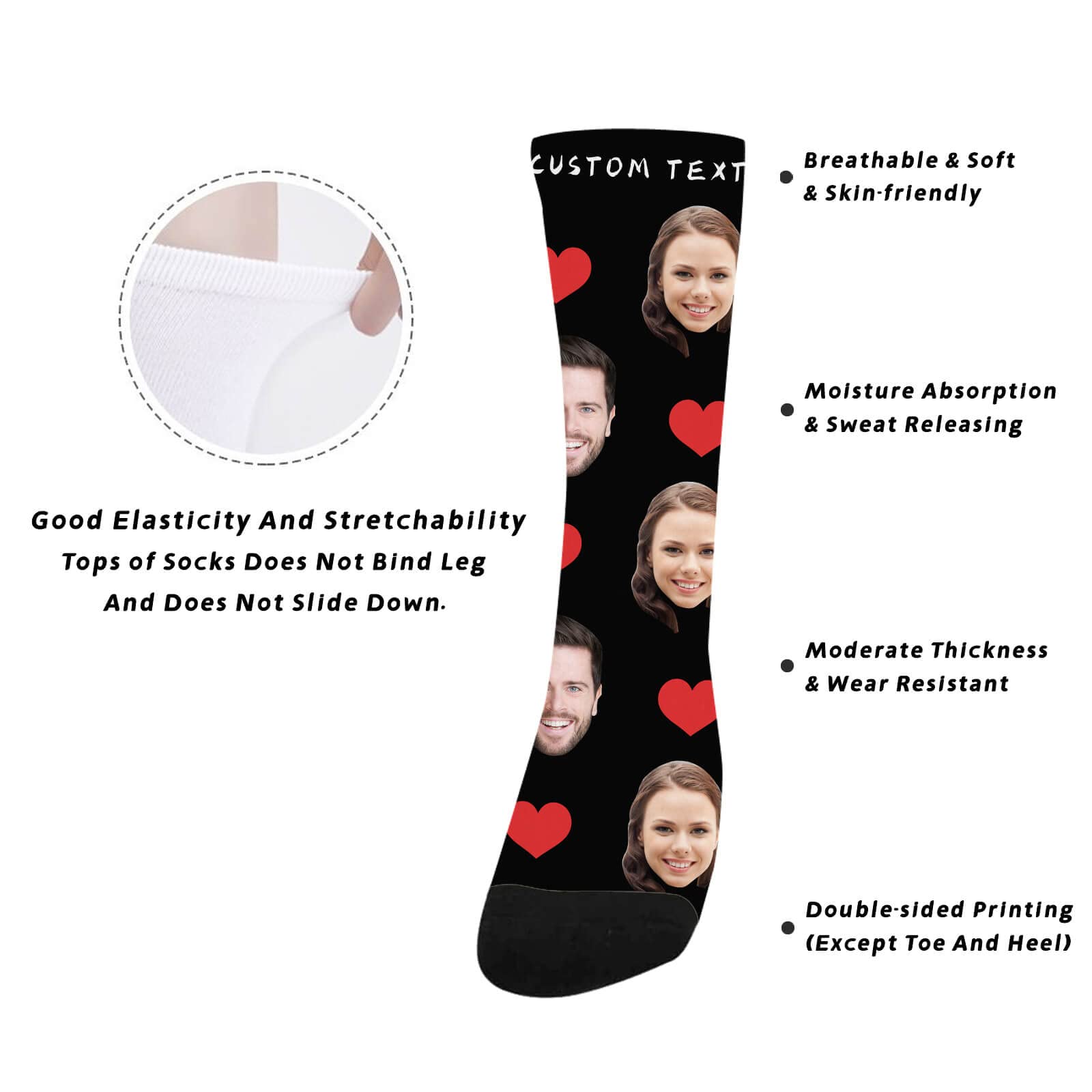 Custom Personalized Photo Socks for Women, Men, Girls & Boys - Unique Unisex Gift with Your Design - Perfect for Birthdays, Anniversaries & Special Occasions