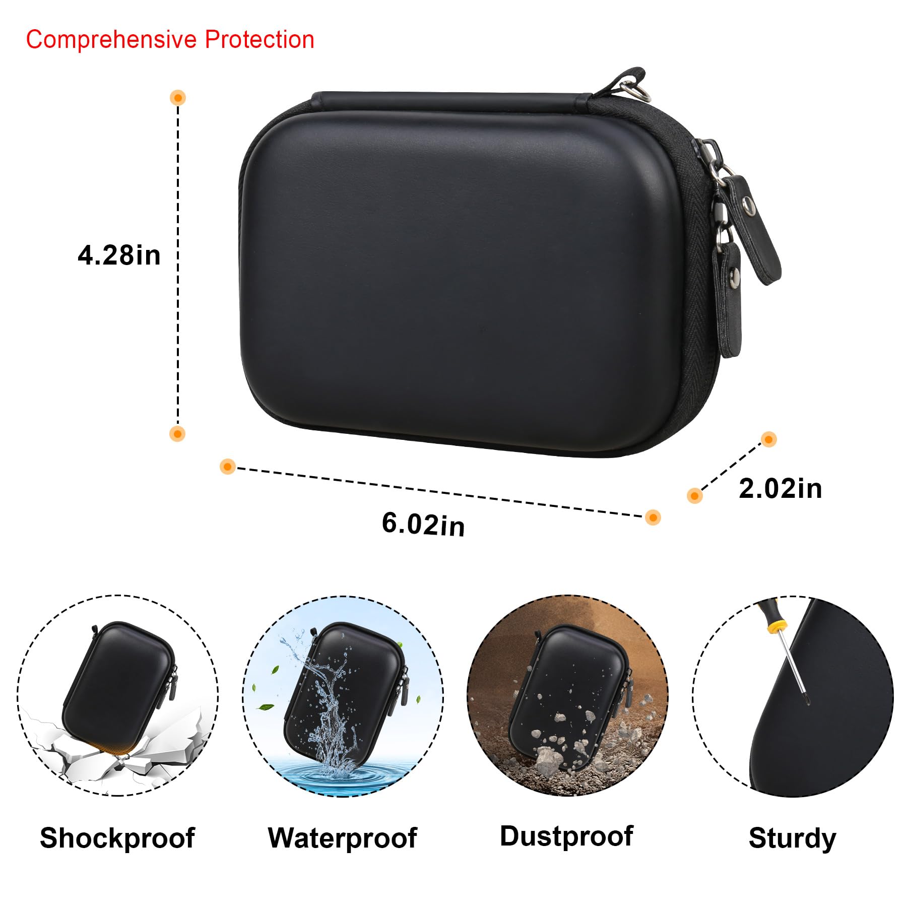 Elonbo Carrying Case for Canon Ivy 2 Mini & Ivy Mini Photo Printer - Portable Bluetooth Instant Camera Travel Storage Bag with Mesh Pocket for Photo Paper & Cables (Black) - Perfect for Travel, Parties & Home Organization