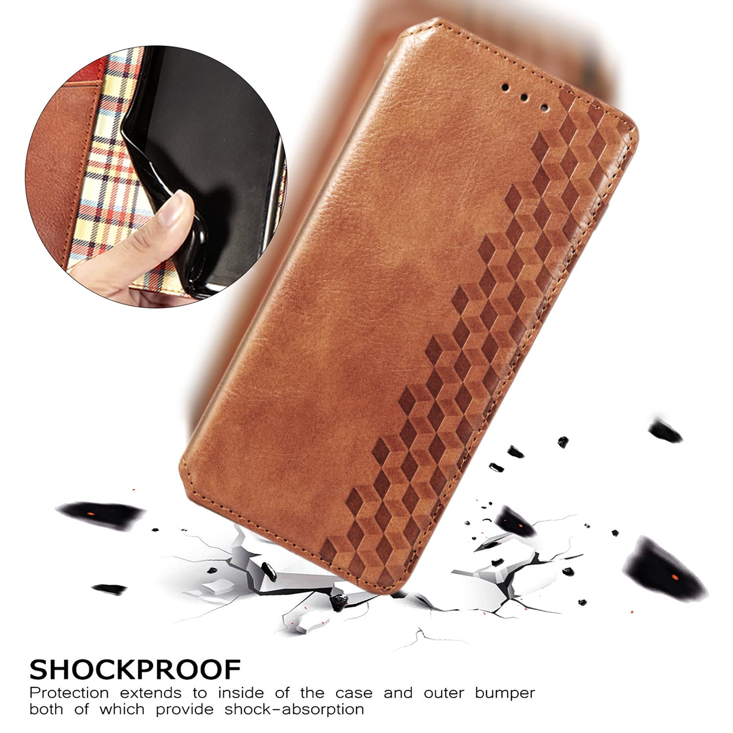 Premium PU Leather Wallet Case for Motorola Moto G Pure with Kickstand, Card Holder & Magnetic Closure - Brown Flip Folio Cover | Perfect for Daily Use, Travel & Business Meetings