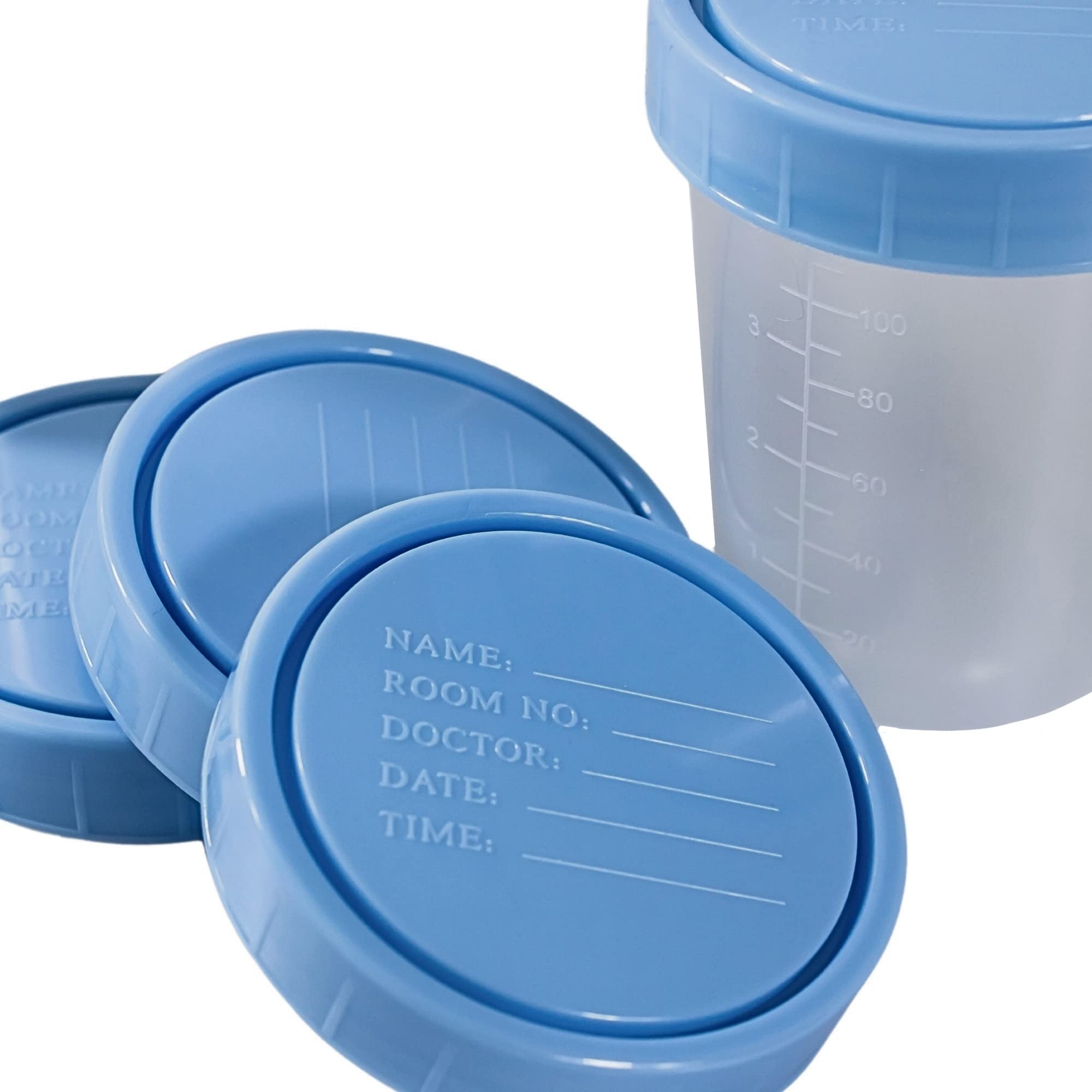 Vakly 4oz Leak-Proof Screw Top Specimen Cups - Pack of 1000 Non-Sterile Urine Sample Containers with Blue/Green Lids | Medical Testing, Lab Samples, Home Health Monitoring