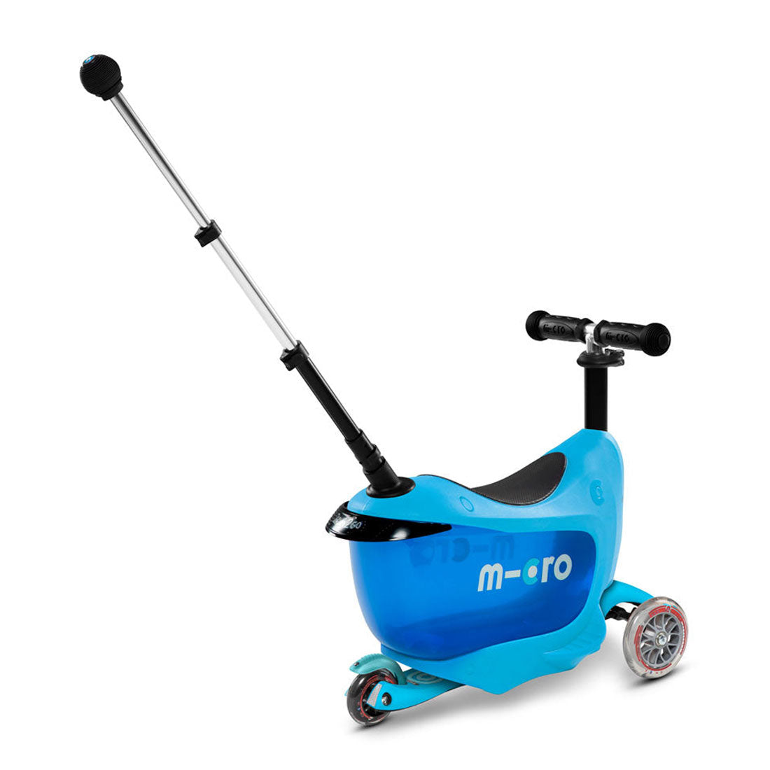 Micro Mini 2Go Deluxe Plus 3 Wheel Scooter for Kids - Lightweight Folding Kick Scooter with Adjustable Handlebar, Blue - Perfect for Commuting, School & Outdoor Play