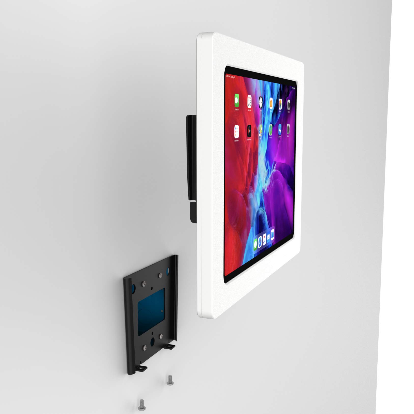 VidaMount White iPad Wall Mount Bundle - Slim Fixed VESA Mount Enclosure for iPad Air 13