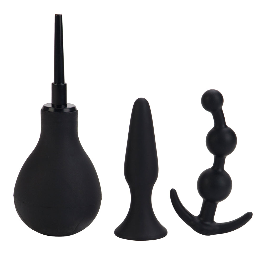 Anal Explorer Kit with Silicone Douche, Butt Plug & Beads - Premium Adult Toys for Anal Play, Training & Pleasure - Perfect for Couples, Solo Play & Beginners