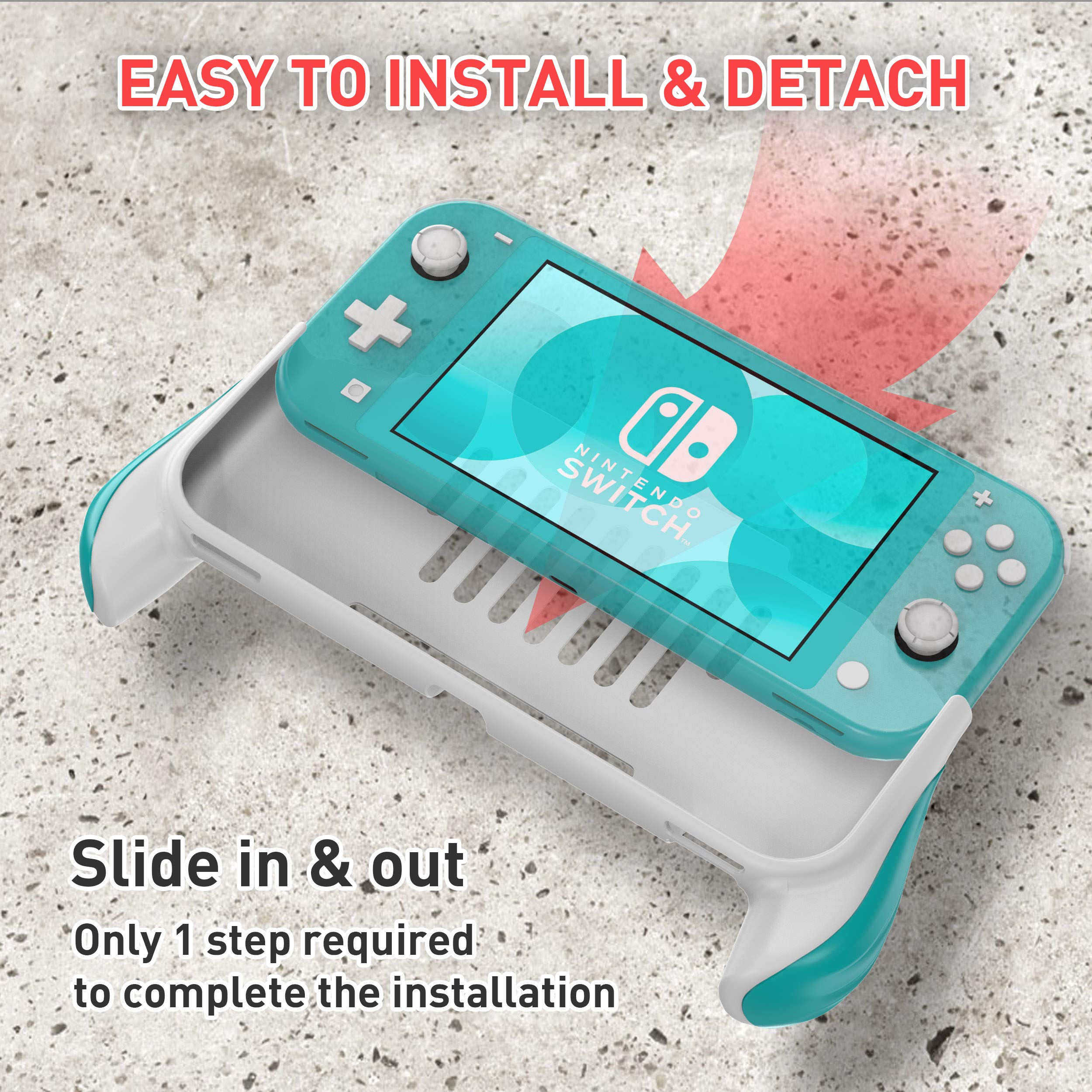 Ergonomic Grip Case for Nintendo Switch Lite - Comfortable & Protective Handheld Cover, Gaming Accessories for 2019 Switch Lite Console | Perfect for Travel, Commuting & Long Gaming Sessions