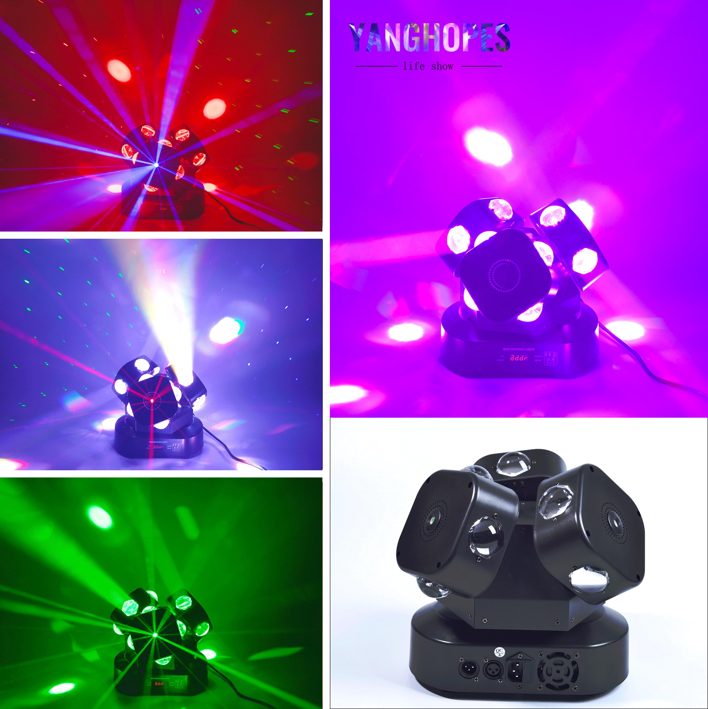 DMX 512 Moving Head DJ Light - 12LED RGBW Strobe Beam Light with Sound Activation | Stage Lighting for DJ Parties, KTV, Disco, Wedding & Concert Events | Perfect for Nightclubs, Festivals and Professional Stage Shows