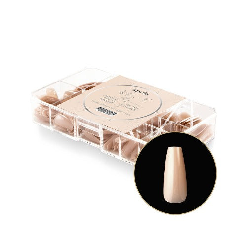 Apres Gel X Neutral Alex Natural Nail Tips 150pc - Medium Coffin Shape for DIY Manicures & Salon Use | Perfect for Home, Parties, Weddings & Special Occasions
