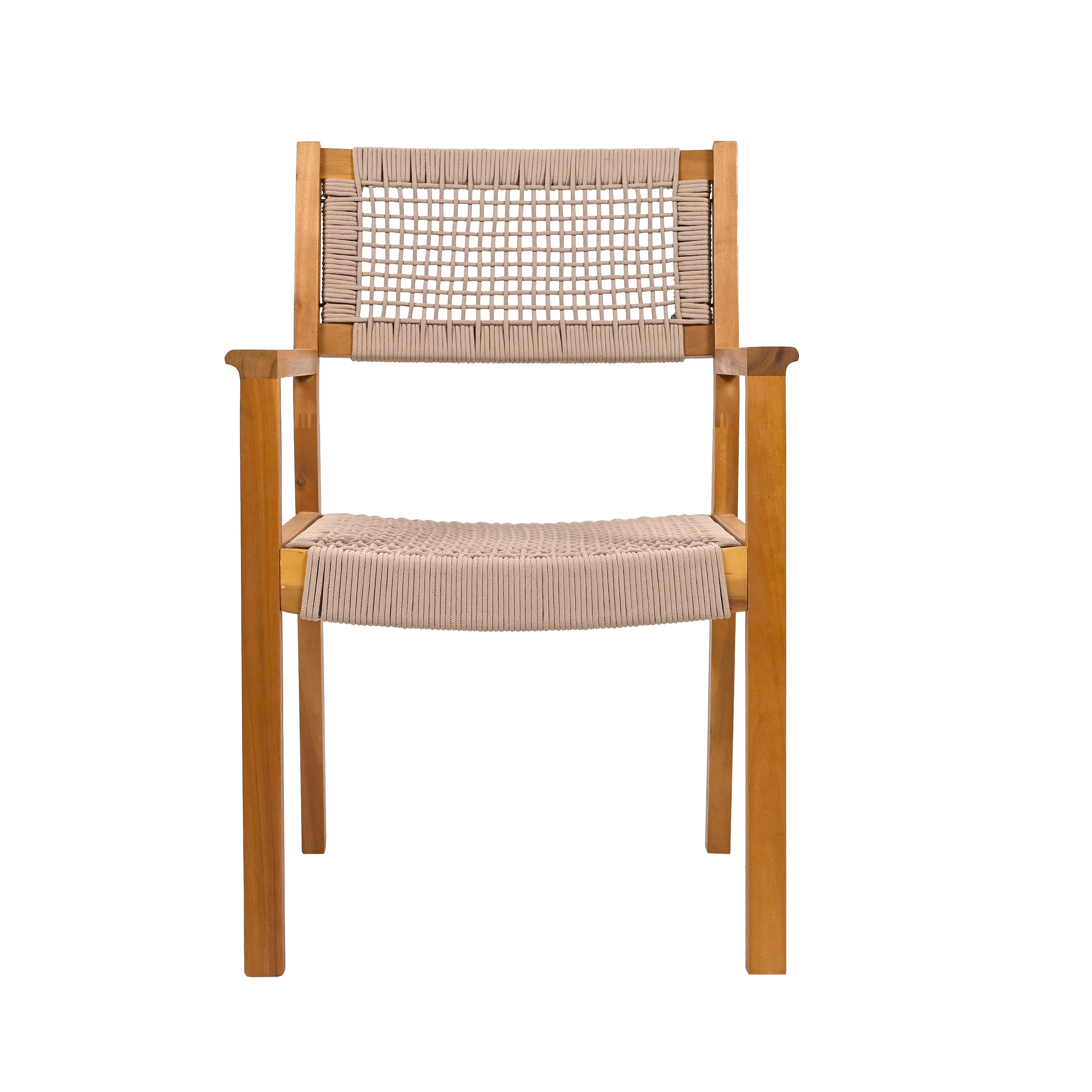 Braided Dining Chair Light Brown - Woven Rattan Seat, Sturdy Wood Frame - Perfect for Kitchen, Dining Room, Patio & Boho Home Decor
