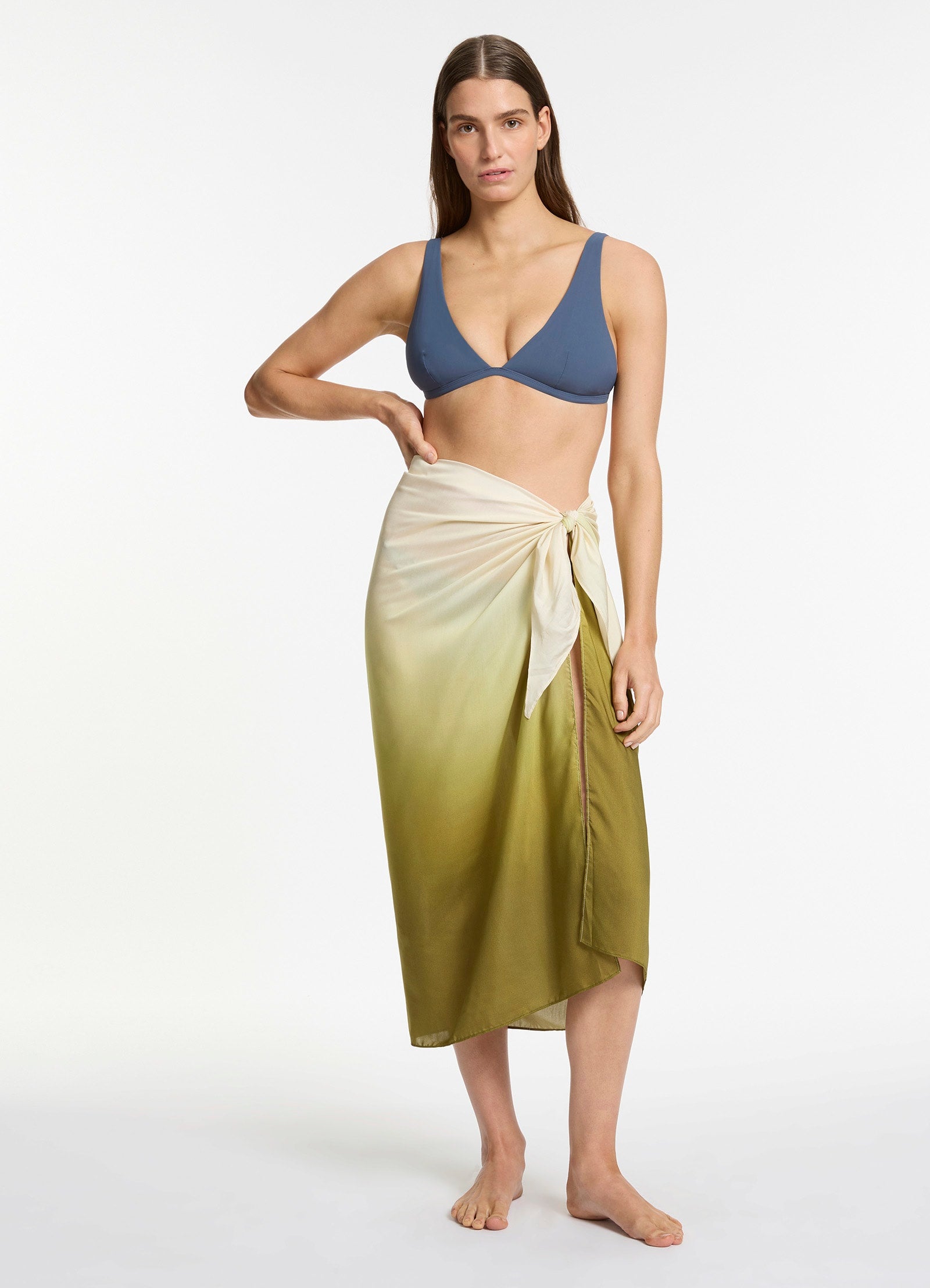 Acacia Haze Sarong - Lightweight & Breathable Eucalyptus Fabric Beach Wrap - Perfect for Tropical Vacations, Poolside Lounging, and Summer Outfits