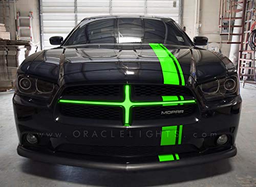 ORACLE Charger Car LED Grill Modification Kit – Illuminated LED Grill Crosshairs for Dodge Charger 2011-2014 Models (Green) - Part #5300-004 | Upgrade Your Car's Style & Visibility for Night Driving & Car Shows