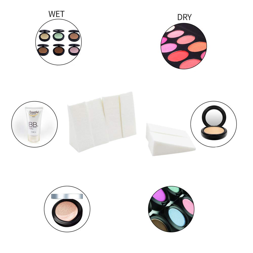 40 Pieces White Triangle Makeup Wedges - Soft Cosmetic Sponges for Foundation & Blending | Perfect for Flawless Makeup Application & Travel Beauty Kit