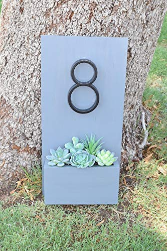 Customizable Address Sign with Planter Box - Modern House Number Plaque for Front Porch & Garden Decor - Perfect for Home, Apartment, and Mailbox Identification