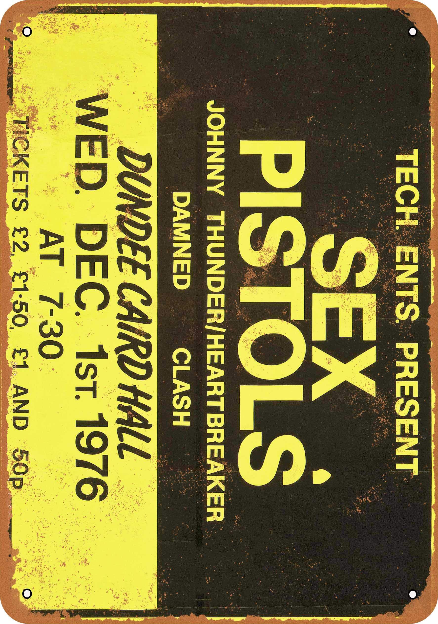Vintage 1976 Sex Pistols in Scotland Metal Sign - 7x10 Inch Retro Punk Rock Wall Decor for Music Lovers, Bar, Garage & Man Cave