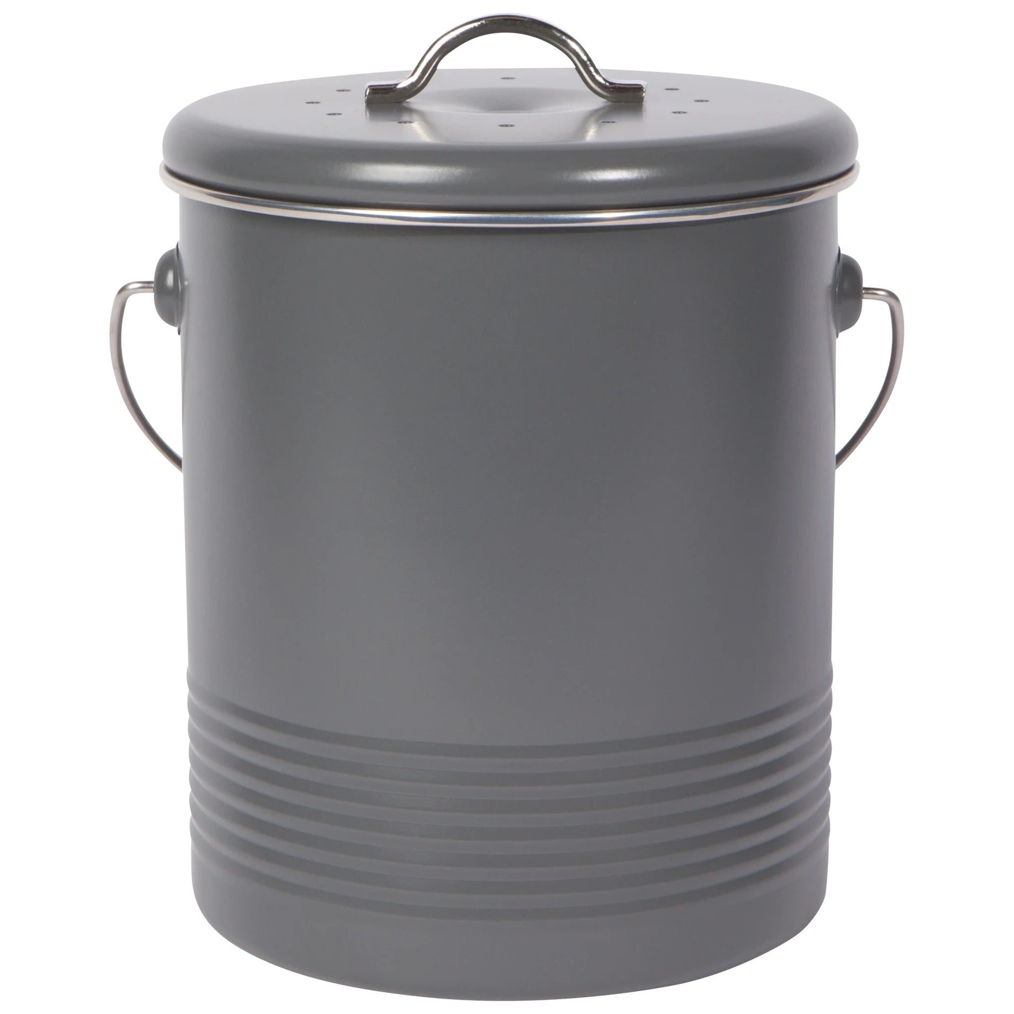 NOW Designs Eco-Friendly 1.25 Gallon Compost Bin with Activated Charcoal Filter - Odor-Free Kitchen Countertop Composting for Fruits, Vegetables & Food Scraps