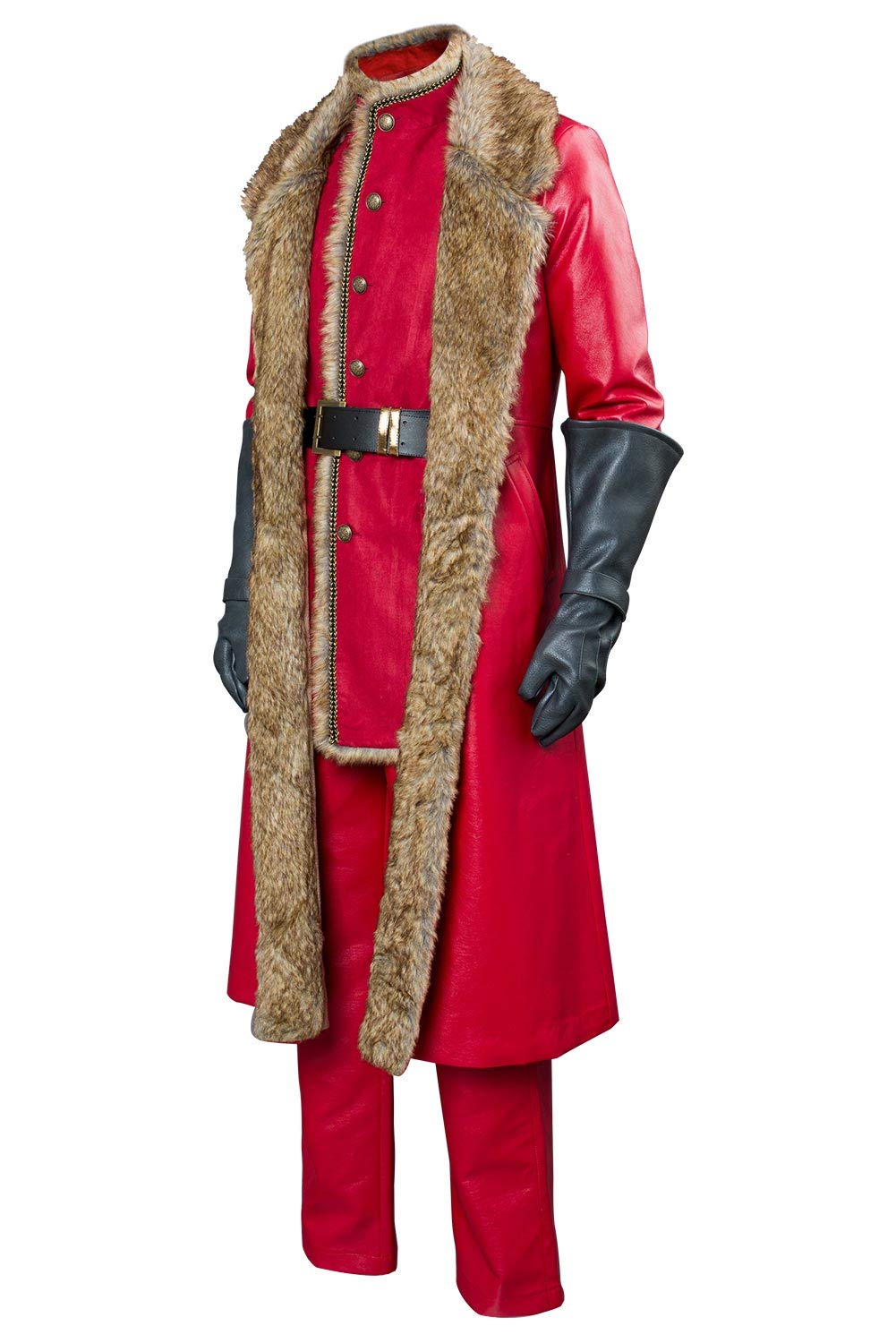 Men's Christmas Santa Claus Costume Set - Red Velvet Suit Jacket with Hat for Holiday Parties, Movie Cosplay & Winter Outfits - Warm Fur Lined Uniform for Festive Events & Christmas Celebrations