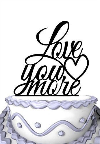 Meijiafei Love You More Acrylic Cake Topper - Elegant Wedding Cake Decor with Romantic Phrase for Anniversaries, Birthdays & Special Celebrations