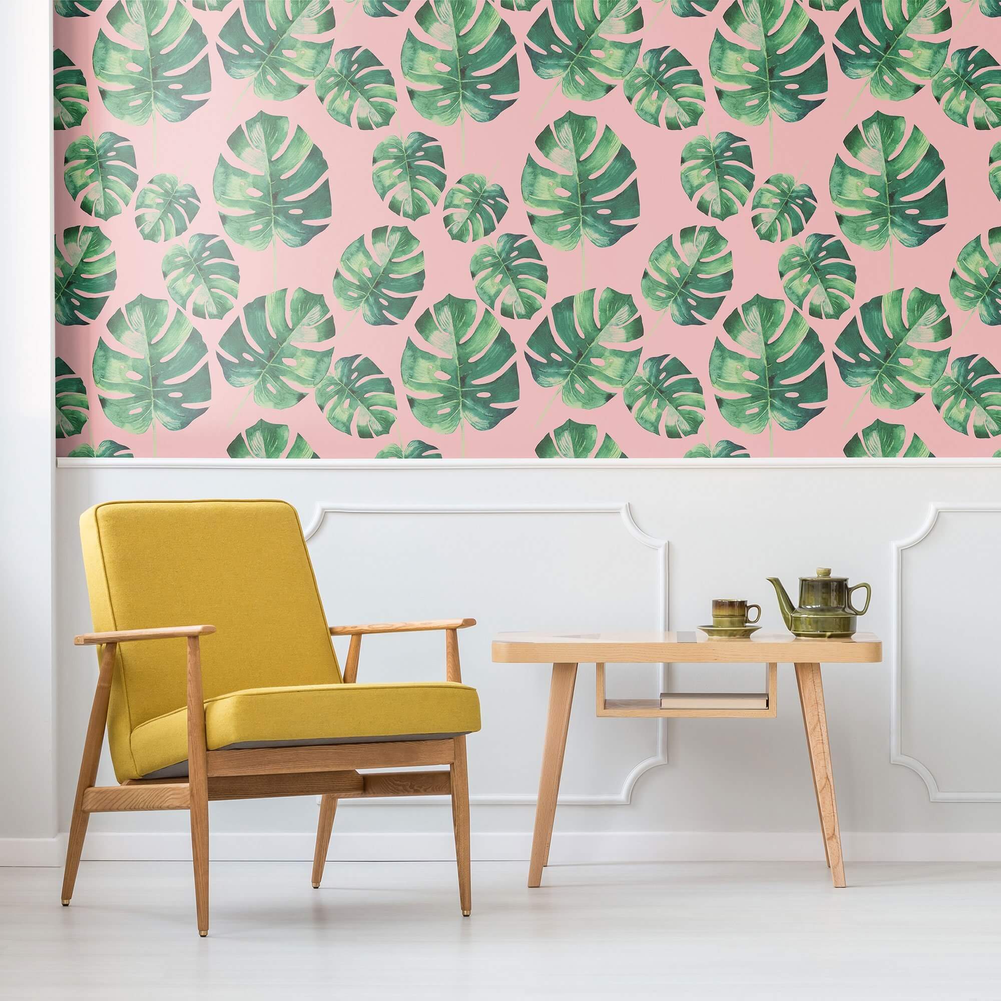 Pink Botanical Floral Peel and Stick Removable Wallpaper - Self-Adhesive Decorative Vinyl for Bedroom, Nursery, Living Room, Office & Home Decor