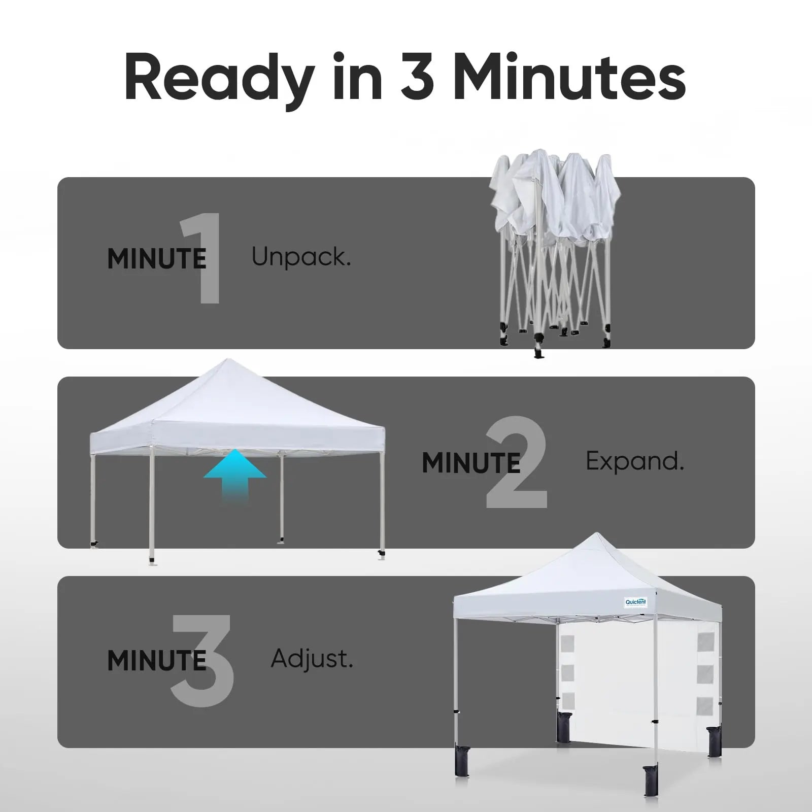 Heavy Duty Commercial Pop Up Canopy Tent - Waterproof Instant Shelter for Outdoor Events, Parties, Markets & Camping