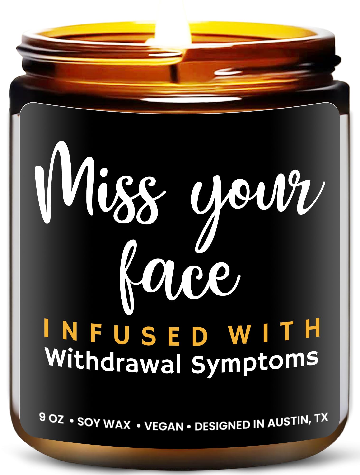 Funny Friendship Candle Gift - 'I Miss Your Face' Scented Candle for Women & Men | Unique Humorous Gift for Best Friends, Birthday Present | Perfect for Home Decor, Relaxation & Friendship Celebrations