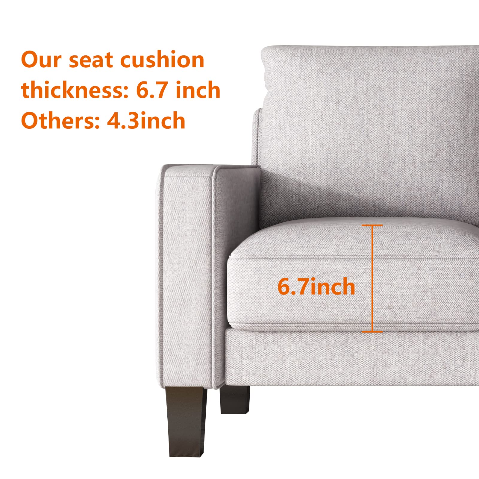 Modern 3-Seater Sectional Sofa Set with Storage - Light Grey Fabric Couch & Loveseat for Living Room, Apartment | Space-Saving Comfortable Seating Solution for Small Spaces & Family Gatherings