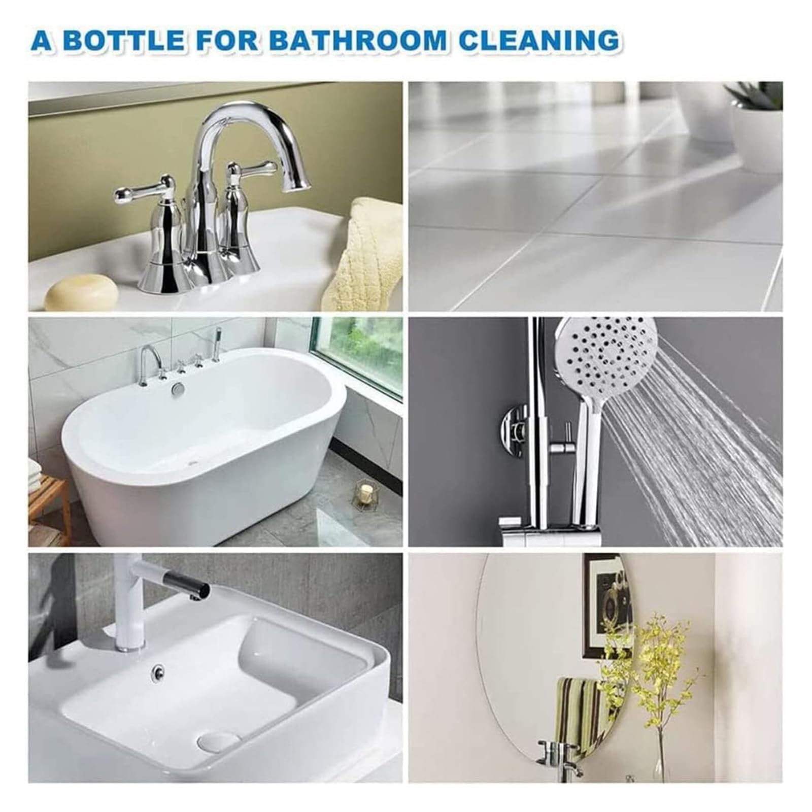 Cleanlix Multi-Surface Cleaning Spray - Powerful Bathroom Descaler & Foam Cleaner for Tiles, Sinks & Showers - Eliminates Limescale, Soap Scum & Hard Water Stains (1 Pack, White) - Perfect for Daily Bathroom Cleaning & Deep Stain Removal