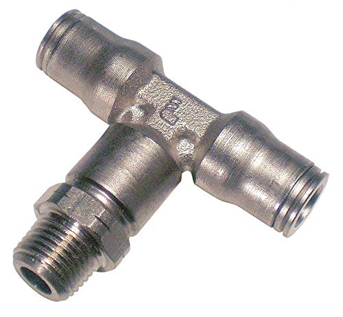 Nickel Plated Brass Male Branch Tee Fitting - 6mm Tube Size (Pack of 5) for Hydraulic, Pneumatic & Plumbing Systems - Legris 3608 06 10
