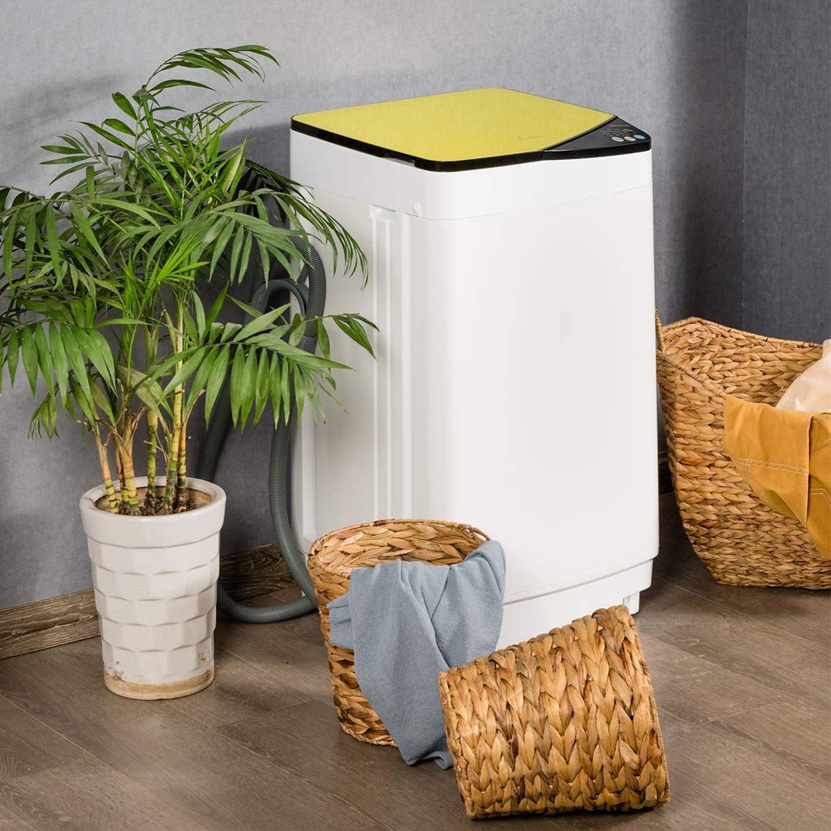 SAFEPLUS Full-Automatic Portable Mini Washing Machine - 7.7 lbs Capacity with Spin Dryer & Built-in LED Light | Perfect for Dorms, Apartments, RVs, Camping & Small Space Laundry Needs