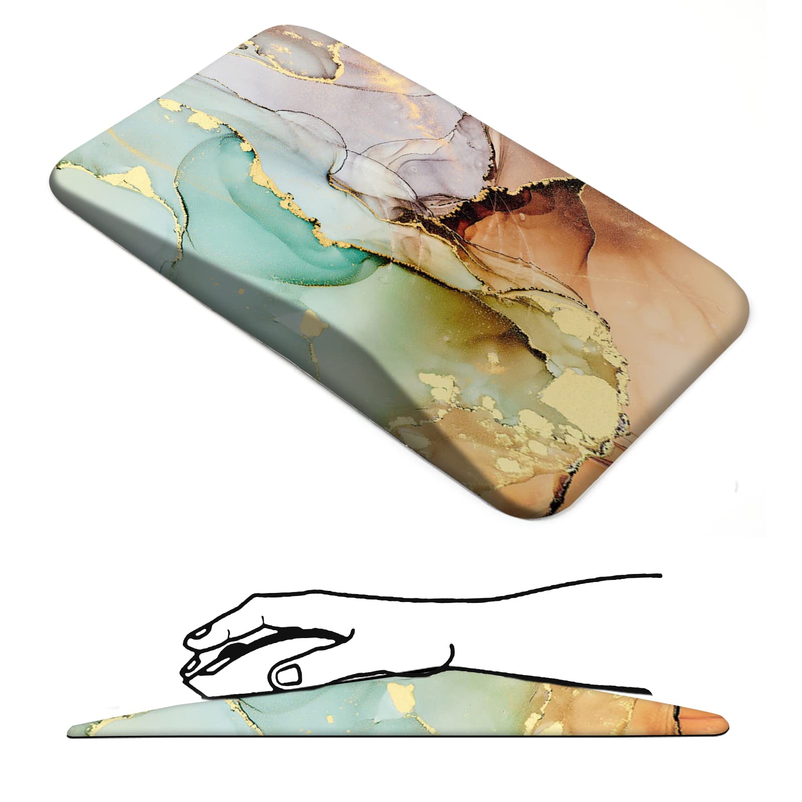 ARTSO Ergonomic Mouse Pad with Memory Foam Wrist Rest - Thick Comfort Mousepad for Carpal Tunnel Pain Relief, Non-Slip PU Base - Perfect for Office & Home Computer Use - Abstract Marble Design Work Desk Accessory