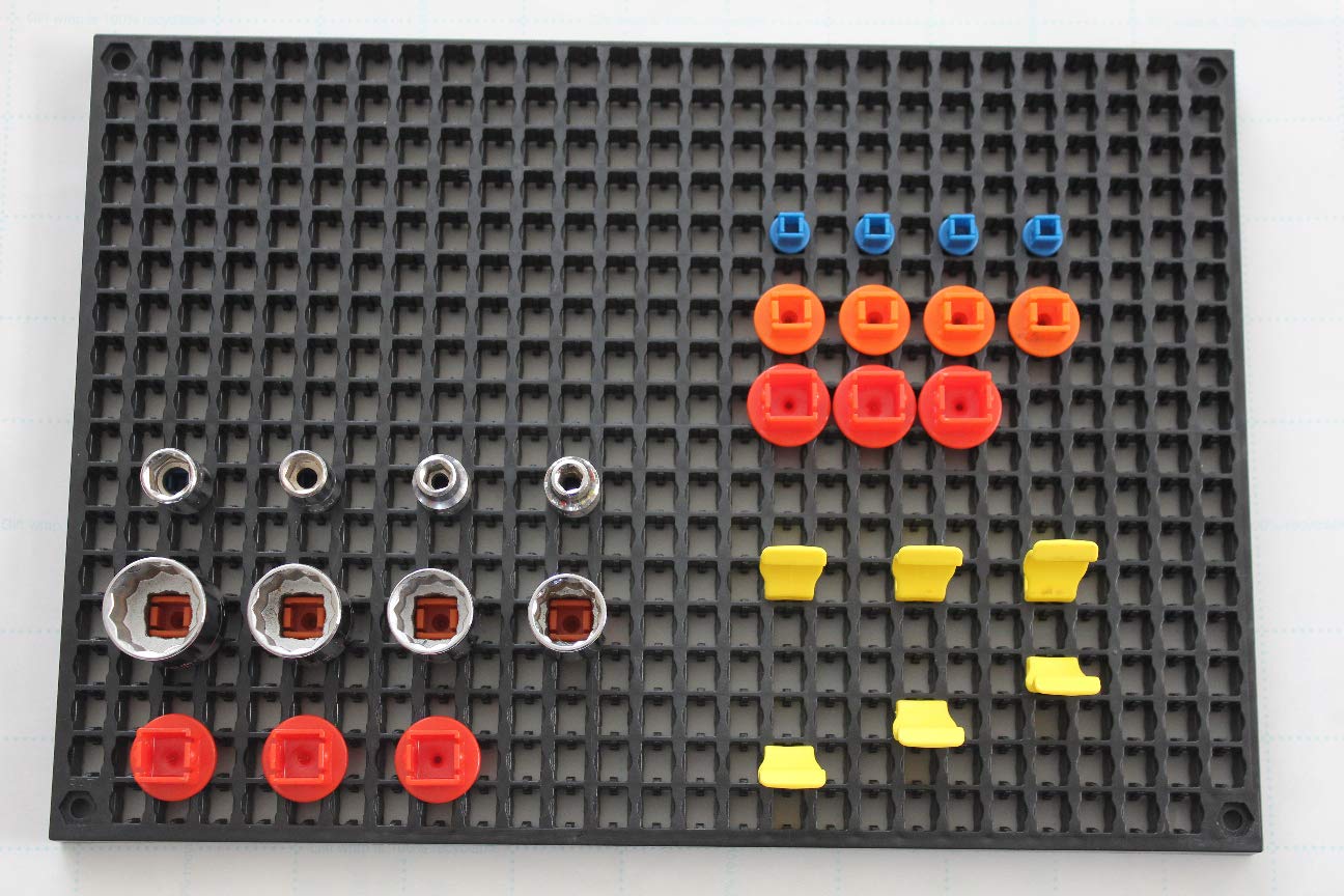 76-Piece Pegboard Tool Organizer Starter Kit - 4 Black Modular Peg Boards, 36 Socket Holders & 36 Universal Clips | Flexible Design for All Tools | Garage, Workshop & DIY Storage Solution