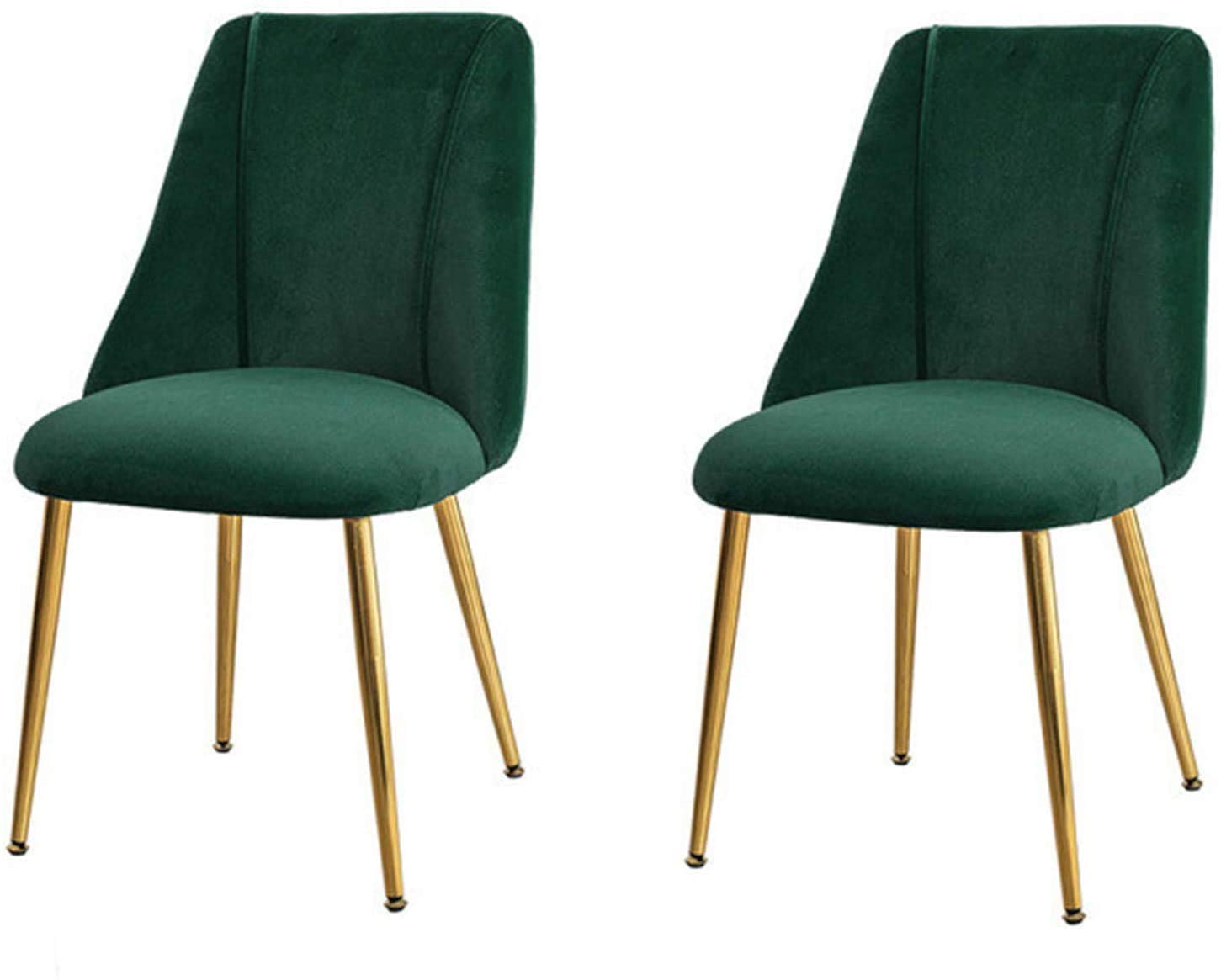 FETYDSE Velvet Dining Chairs Set of 2 - Modern Kitchen Chairs with Sturdy Metal Legs, Green Velvet Upholstery & Gold Feet - Perfect for Dining Room, Kitchen, Living Room & Small Space Decor