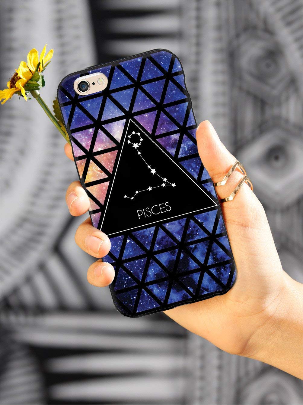 Inspired Cases - Compatible with Samsung Galaxy Note 8 Phone Case - 3D Textured Protective Cover with Zodiac Constellation Pisces Design | Shockproof & Anti-Slip | Perfect for Daily Use, Work & Travel