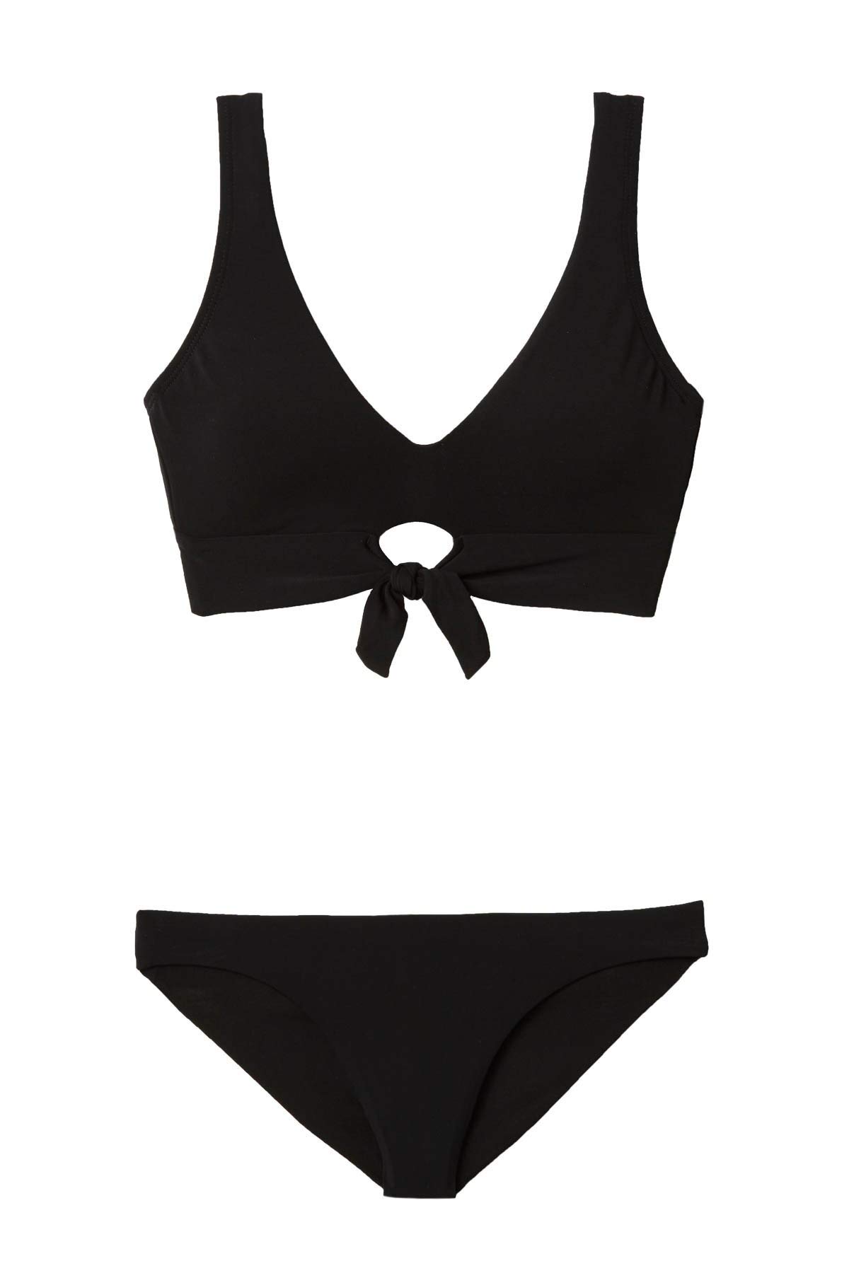Robin Piccone Women's Ava Tie Front Bikini Top - Stylish Swimwear for Beach & Pool - Perfect for Summer Vacations, Tropical Getaways & Water Sports