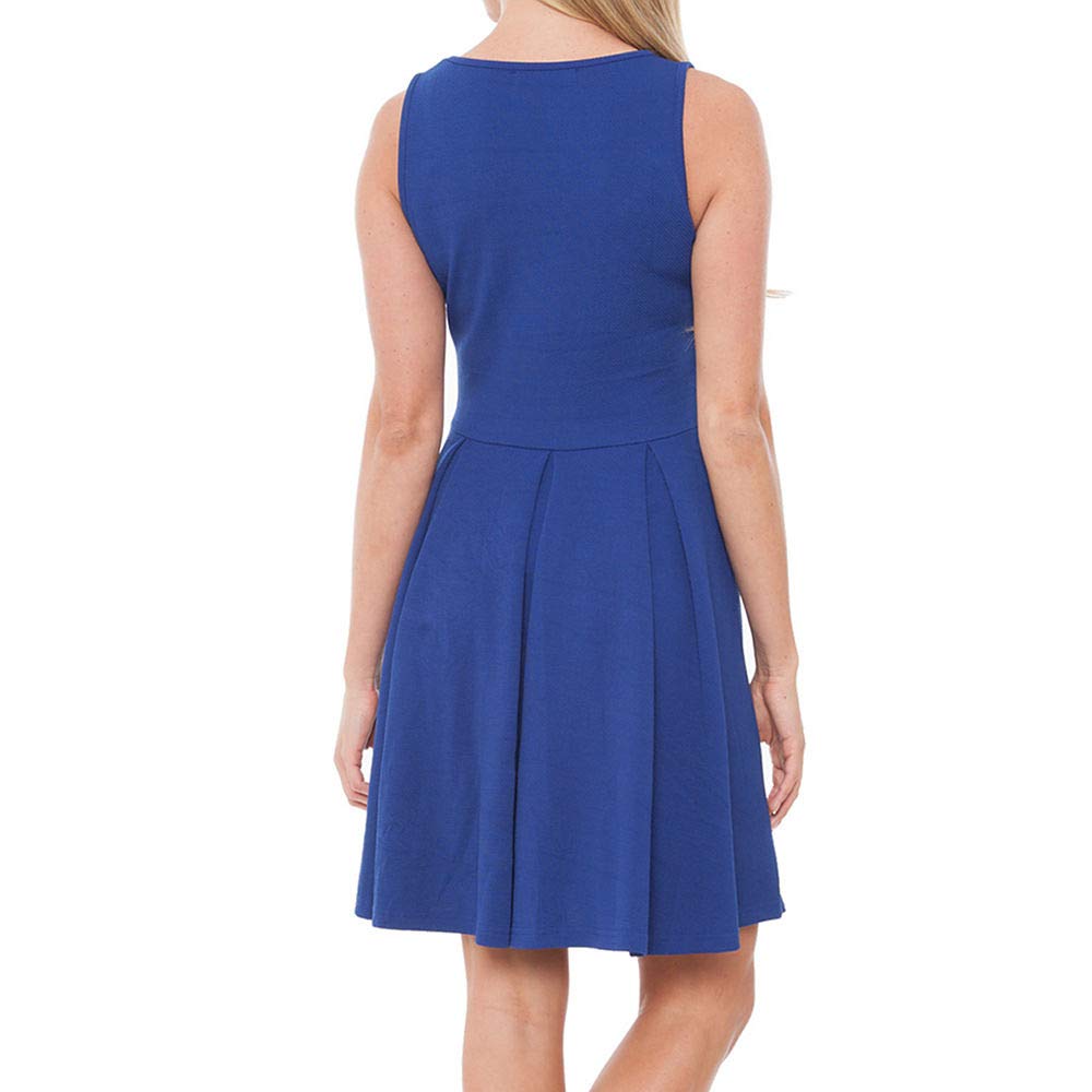 Royal Blue Fit and Flare Skater Dress for Women - Elegant White Mark Design - Perfect for Parties, Weddings & Casual Outings
