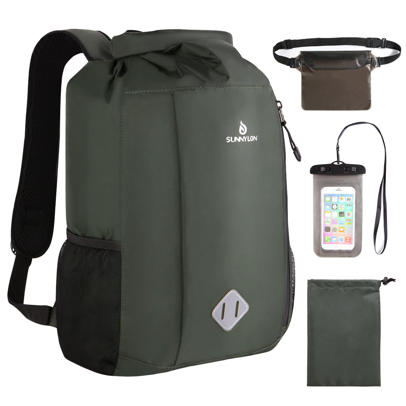 Waterproof Dry Bag Backpack 20L with Waist Pouch & Phone Case - Roll Top Kayaking Dry Bag for Marine, Beach, Rafting, Boating, Hiking, Camping, Fishing - Ideal for Outdoor Adventures & Water Sports