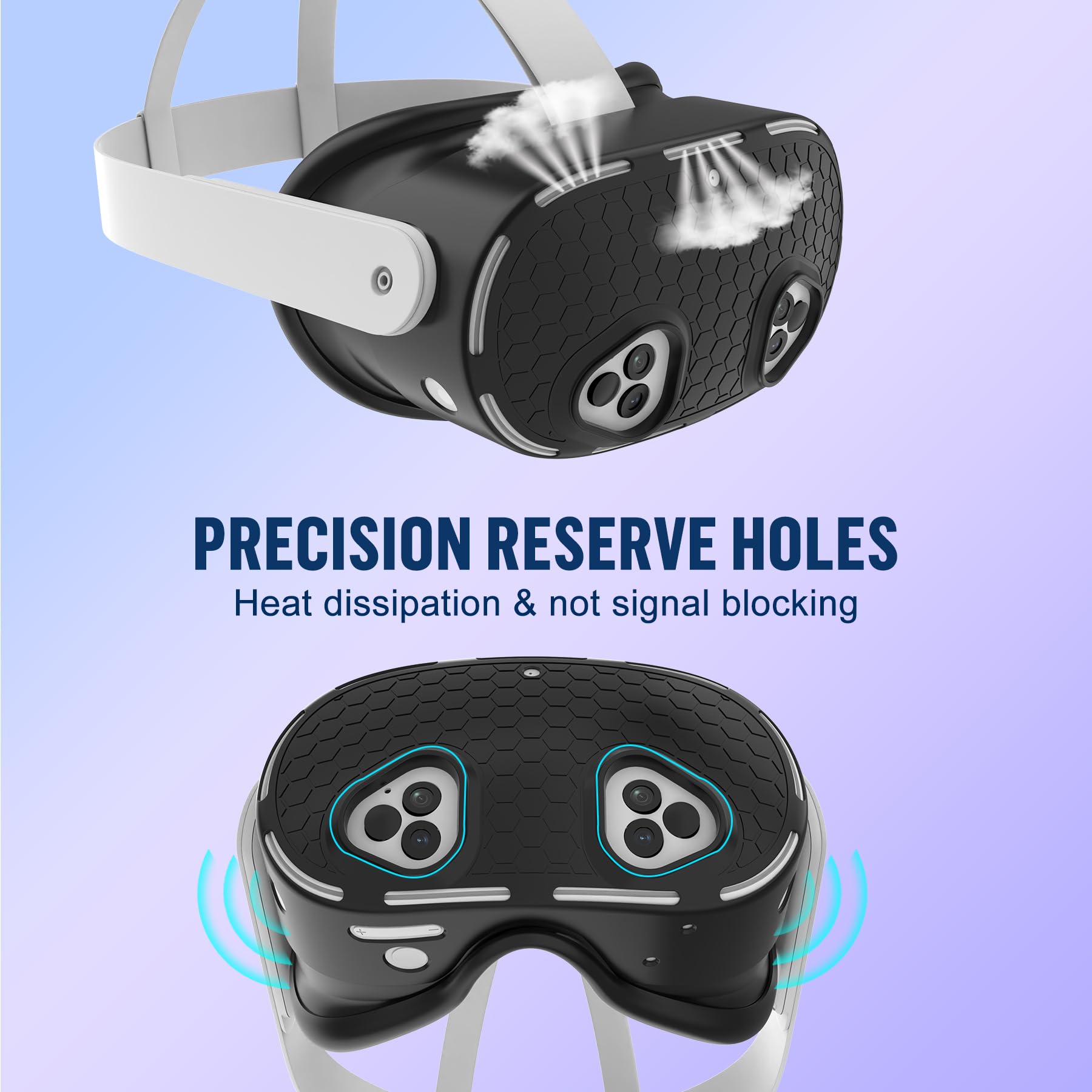 Meta Quest 3S VR Accessories Set - Silicone Face Cover, Controller Grips, Headset Shell & Lens Protector for Oculus/Meta Quest 3S (Black) - Enhanced Comfort & Protection for VR Gaming & Fitness