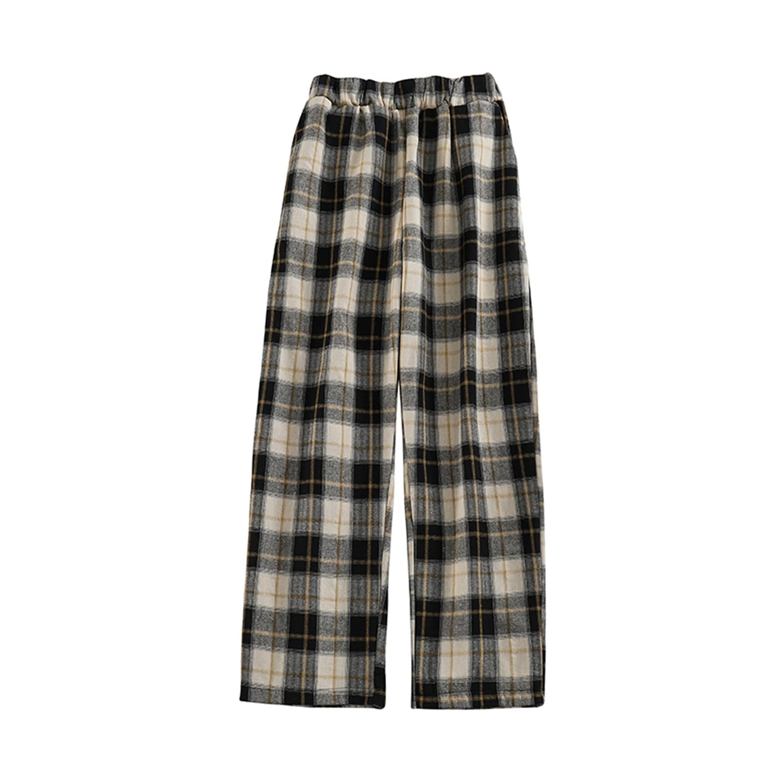 Women's High Waist Velvet Pants - Winter Warm Plaid Trousers | Loose Fit Casual Fashion Pants for Women | Perfect for Office, Holiday Parties & Winter Outfits