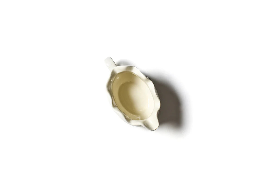 Elegant White Ruffle Gravy Boat - Classic Serving Dish for Thanksgiving, Holiday Dinners & Special Occasions - Perfect for Sauces, Gravy & Dressings