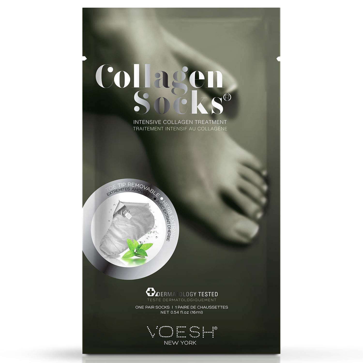 VOESH Collagen Socks for Intensive Foot Treatment - Moisturizing & Repairing Foot Care Socks for Dry Cracked Heels - Perfect for Spa Night, Pedicures & At-Home Foot Therapy