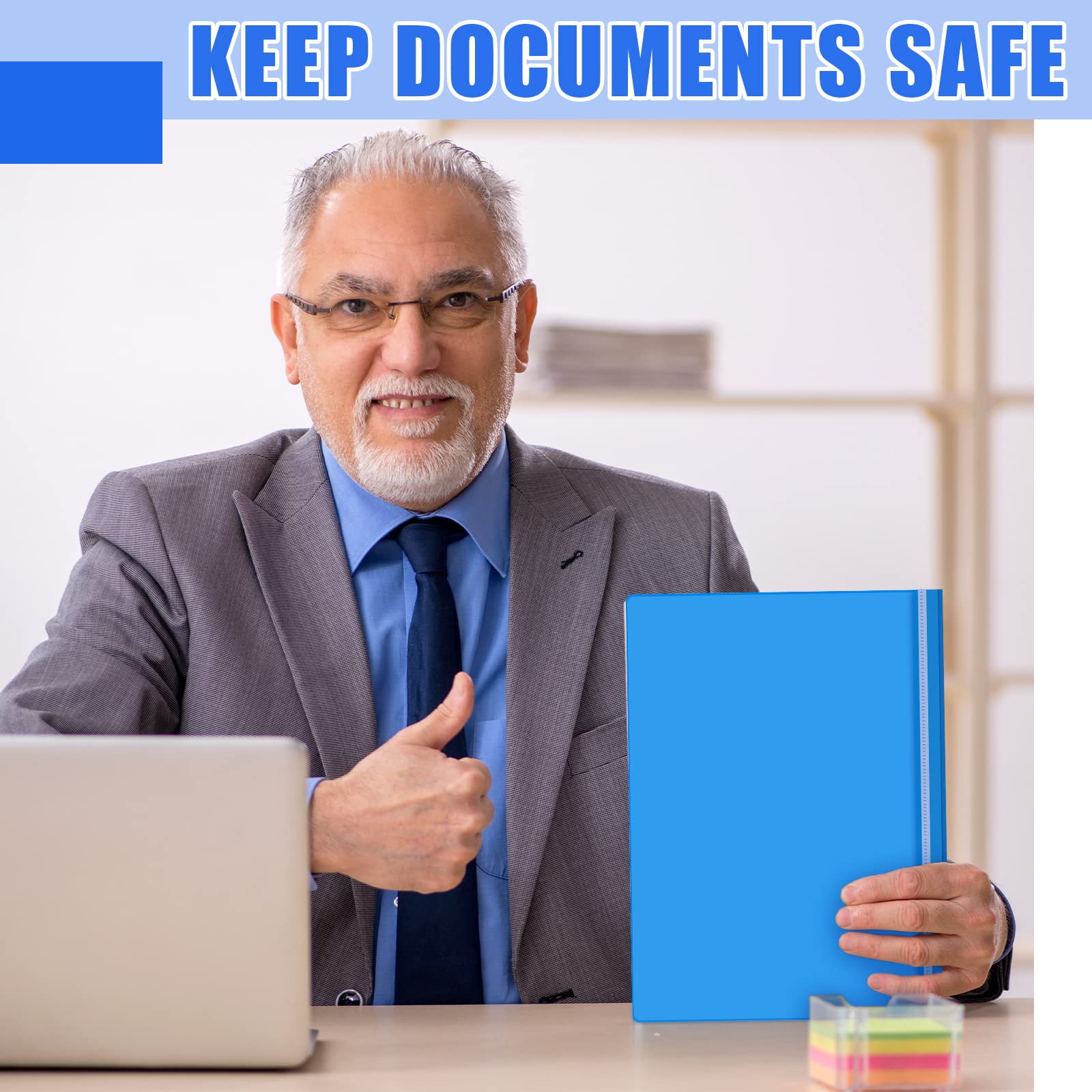 150 Pcs Clear Plastic Report Covers with 3 Prong Fastener - Blue Resume Folders for Business Documents, School & Office Presentations - Bulk Pack of Durable Presentation Folders for Professional Reports, Projects & Organization