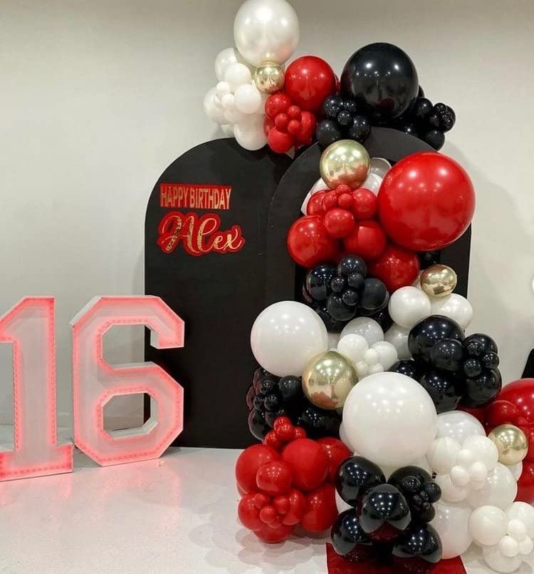 95pcs Red Balloons Garland Arch Kit - 18/12/10/5 Inch Matte Latex Balloons for Baby Shower, Wedding, Christmas, Graduation, Valentine's Day & Birthday Party Decorations | Perfect for Indoor & Outdoor Events, Photo Backdrops & Festive Celebrations