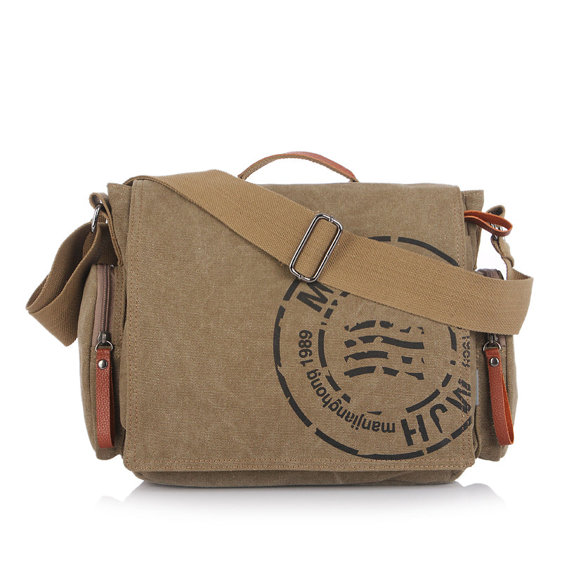 Sheldon Canvas Messenger Bag for Laptop 14 Inch - Durable Crossbody Work Bag for Men & Women - Perfect for Office, School, Travel & Commuting