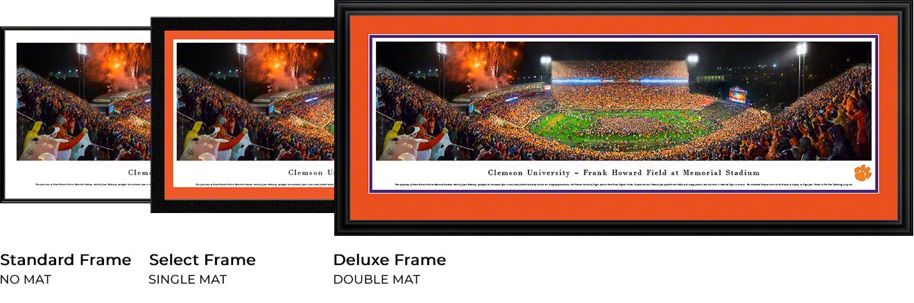 Clemson Tigers Football Celebration Panoramic Framed Wall Art - Perfect for Game Room, Man Cave & Sports Fan Decor