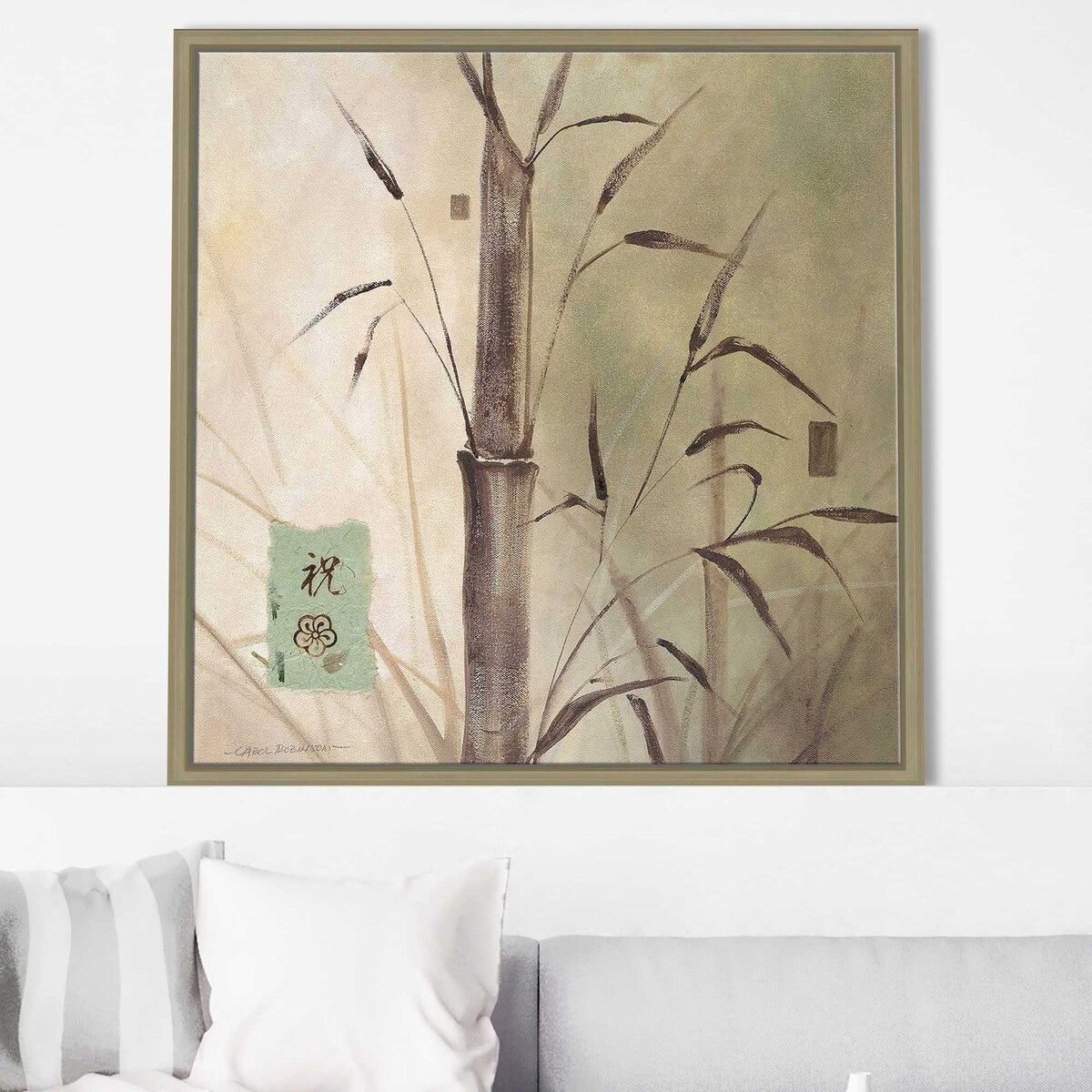 Bamboo Sanctuary Floating Canvas Print - Nature Inspired Wall Art for Living Room, Bedroom & Office Decor