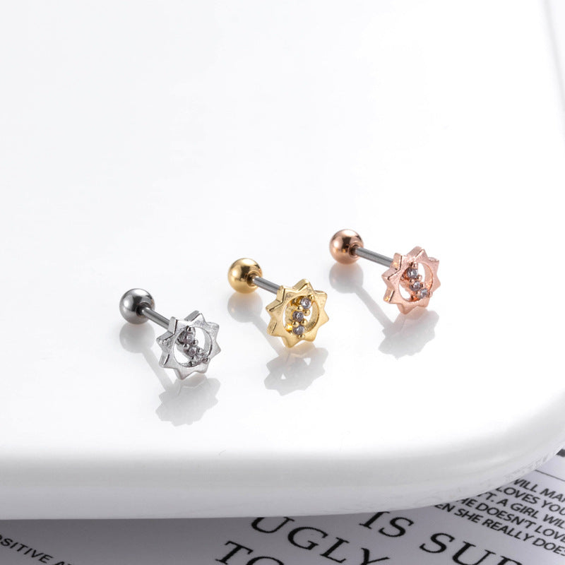 20G Cartilage Surgical Steel Flower Tiny Ball Back Earrings - Hypoallergenic Stud Earrings for Women | Perfect for Daily Wear, Parties & Gifts